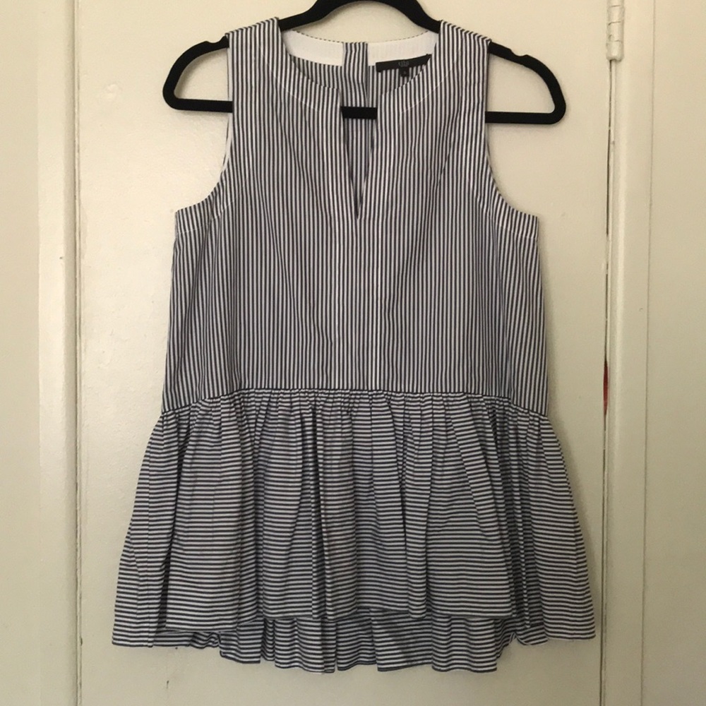 Tibi striped peplum top